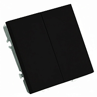 Выключатель 2-клавишный (механизм), STEKKER, 250В, 10А, серия Эмили, RSW10-5104-05, черный уголь, soft touch  49840