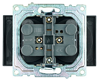 Розетка 2-местная б/з (механизм), STEKKER GLS10-7113-05, 250V, 10А с защитной шторкой, серия Катрин, черный 39611
