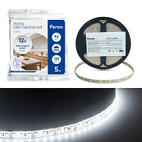 Светодиодная LED лента Feron LS613, 120SMD(2835)/m 9.6W/m 12V 5m 4000К Артикул 51637
