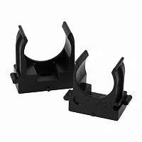 Крепеж-клипса для труб для прямого монтажа STEKKER PMPH32B черная в п/э D32 мм (упаковка 25 шт) 50764