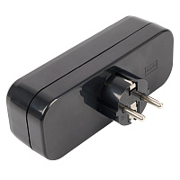 Разветвитель сетевой 3-местный с/з STEKKER ADP16-23-20, 250V, 16A, ABS пластик, черный 50681