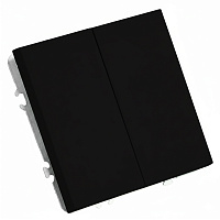 Переключатель 2-клавишный (механизм), STEKKER, 250В, 10А, серия Эмили, RSW10-5107-05, черный уголь, soft touch 49843