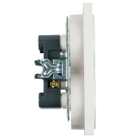 Розетка 2-местная б/з (механизм), STEKKER GLS10-7113-01, 250V, 10А с защитной шторкой, серия Катрин, белый 39573