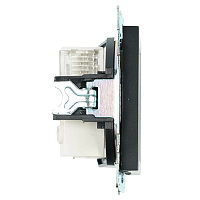 Розетка TV + компьютерная RJ-45 (механизм), STEKKER GLS00-7106-05, серия Катрин, черный 49182