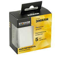 Выключатель 2-клавишный (механизм), STEKKER, 250В, 10А, серия Эмили,RSW10-5104-01, белый фарфор, soft touch 49866 Выключатель 2-клавишный (механизм), STEKKER, 250В, 10А, серия Эмили,RSW10-5104-01, белый фарфор, soft touch 49866