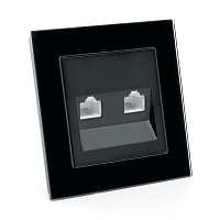 Розетка компьютерная 2-местная RJ-45 ,STEKKER ,GLS00-7006-05, серия Катрин, черный  39509 Розетка компьютерная 2-местная RJ-45 ,STEKKER ,GLS00-7006-05, серия Катрин, черный  39509