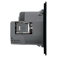 Розетка 1-местная з/ш с/з 16А + USB + Type C (механизм), STEKKER, 250В, 20W, серия Мия, RST16-3119-05, черный бархат 50452