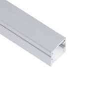 Профиль алюминиевый накладной, 10х10мм, серебро, CAB243 (в комплекте с матовым экраном, 2 заглушками, 4 крепежами) FERON