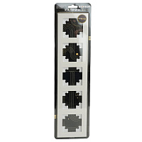 Рамка 5-местная, стекло, STEKKER, GFR00-7005-01М, серия Катрин, белый матовый 49598