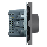 Терморегулятор механический (механизм), STEKKER, 230В, 3500Вт, серия Эмили, RSW00-5120-10, платиново-серый, soft touch 50712