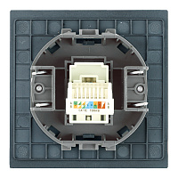 Розетка компьютерная 1-местная RJ-45 (механизм), STEKKER, серия Мия, RST00-3117-05, черный бархат 50450