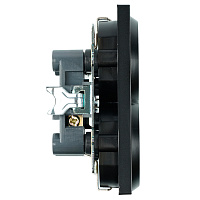 Розетка 2-местная с/з (механизм), STEKKER GLS16-7114-05, 250В, 16А с защитной шторкой, серия Катрин, черный 39612