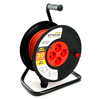 Удлинитель на катушке Stekker STD03-20-30 Standart 4-местный с/з ПВС 3*1,5, оранжевый, 16А, IP20,30м (50184) 50184