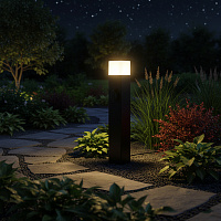 Светильник садово-парковый Feron DH0205, столб,  E27 230V, черный 11681