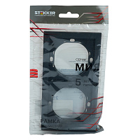 Рамка 2-местная, STEKKER, серия Мия, PFR00-3002-05, черный бархат 50462