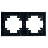 Рамка 2-местная, стекло, STEKKER GFR00-7002-05, серия Катрин, черный 39519