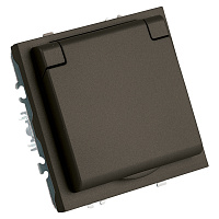 Розетка 1-местная с крышкой с защ. штор, STEKKER, с/з, IP42, 250В, 16А, серия Эмили, RST16-5112-09, антрацит, soft touch 49933
