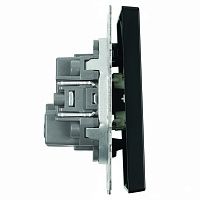 Выключатель 2-клавишный (механизм), STEKKER, 250В, 10А, серия Эмили, RSW10-5104-05, черный уголь, soft touch  49840