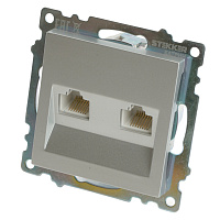 Розетка компьютерная 2-местная RJ-45 (механизм) STEKKER GLS00-7109-03 , серия Катрин, серебро 50005 Розетка компьютерная 2-местная RJ-45 (механизм) STEKKER GLS00-7109-03 , серия Катрин, серебро 50005
