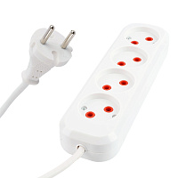 Удлинитель 4-местный б/з Stekker, HM01-40-03, 3м, 2x0,75, серия Home (У10-429), белый 39217