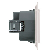 Розетка 1-местная с крышкой с защ. штор, STEKKER, с/з, 250В, 16А, серия Мия, RST16-3112-08, пудровый жемчуг 50485