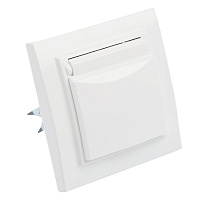 Розетка 1-местная с/з с крышкой STEKKER, PST16-9012-01, 250В, 16А с защитной шторкой, серия Эрна, белый 39052