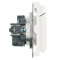 Розетка 1-местная с крышкой с защ. штор, STEKKER, с/з, IP42, 250В, 16А, серия Эмили, RST16-5112-01, белый фарфор, soft touch  49881